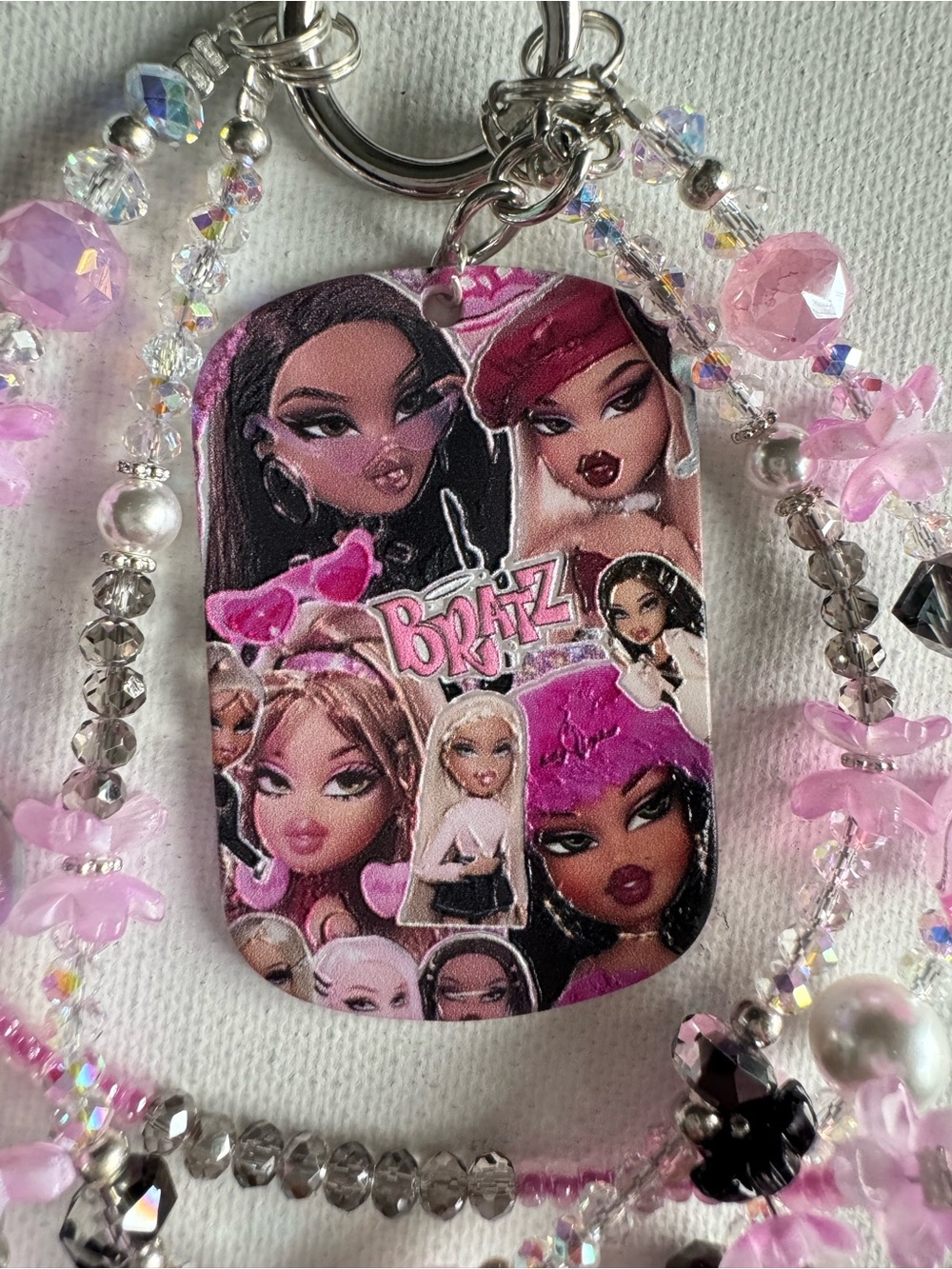 Pink Bratz Graphic Keychain Phone Charm
